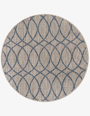 3' x 3' Easy-Clean Lattice Indoor / Outdoor Round Rug