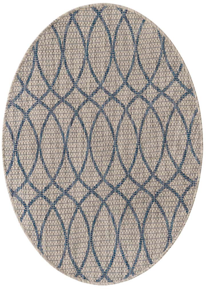 3' x 3' Easy-Clean Trellis Indoor / Outdoor Round Rug