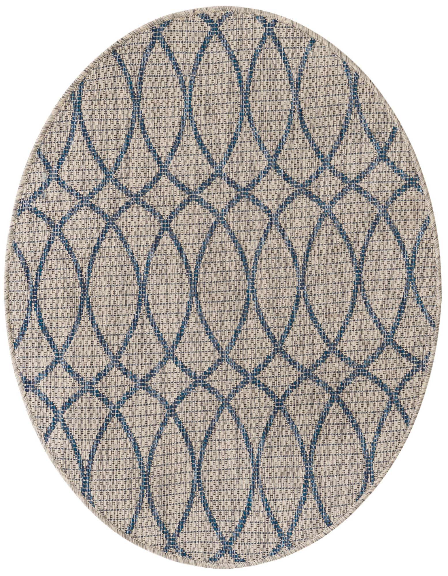 3' x 3' Easy-Clean Trellis Indoor / Outdoor Round Rug