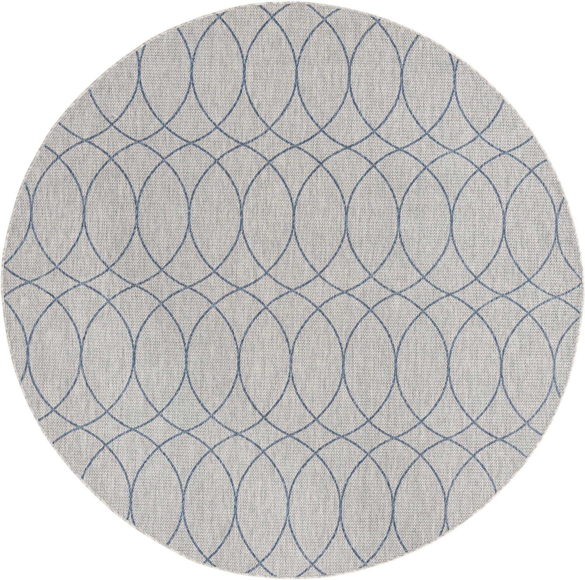10' x 10' Easy-Clean Trellis Indoor / Outdoor Round Rug