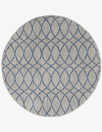 4' x 4' Easy-Clean Trellis Indoor / Outdoor Round Rug
