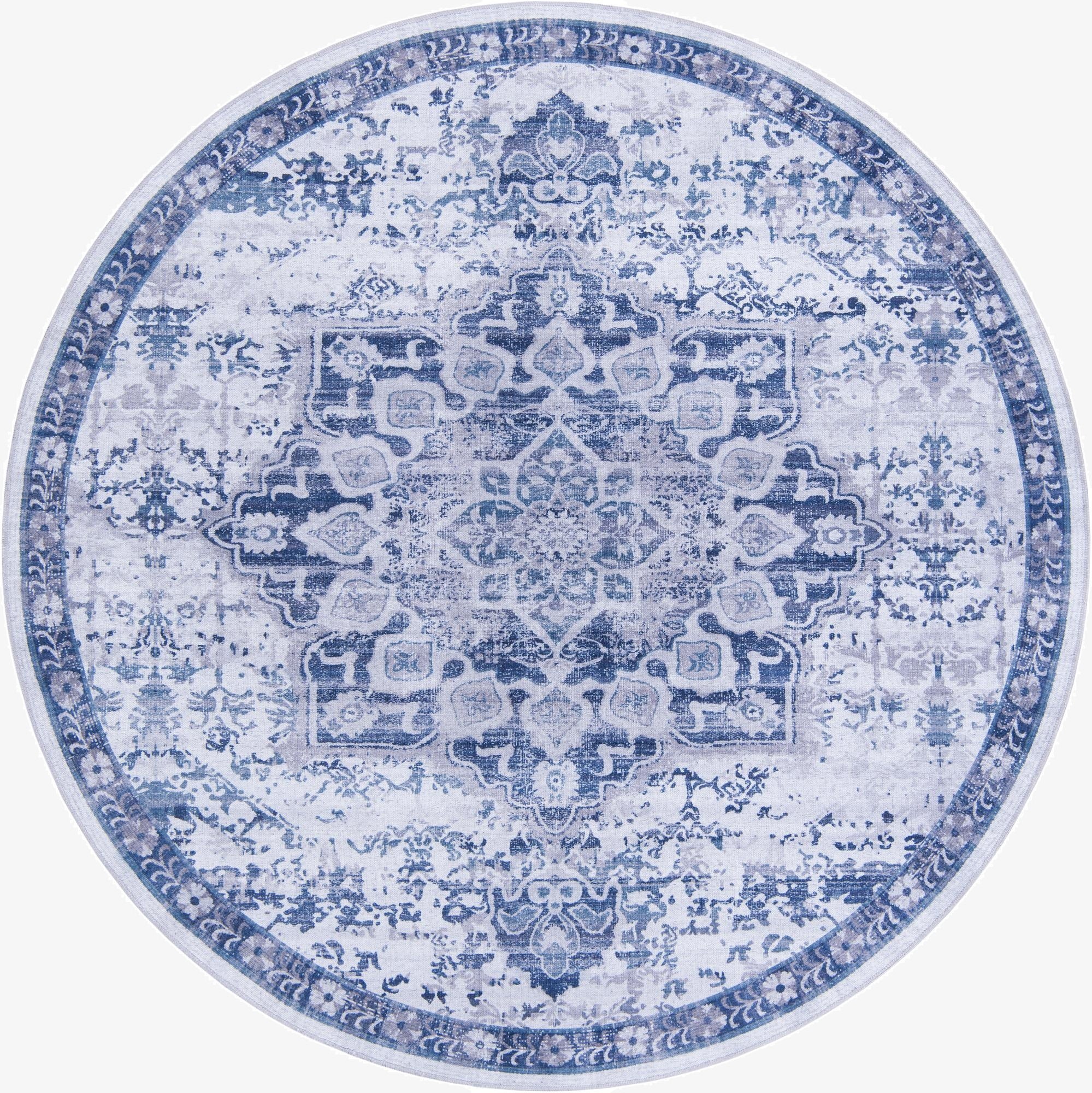 7' 10 x 7' 10  Washable Renaissance Round Rug