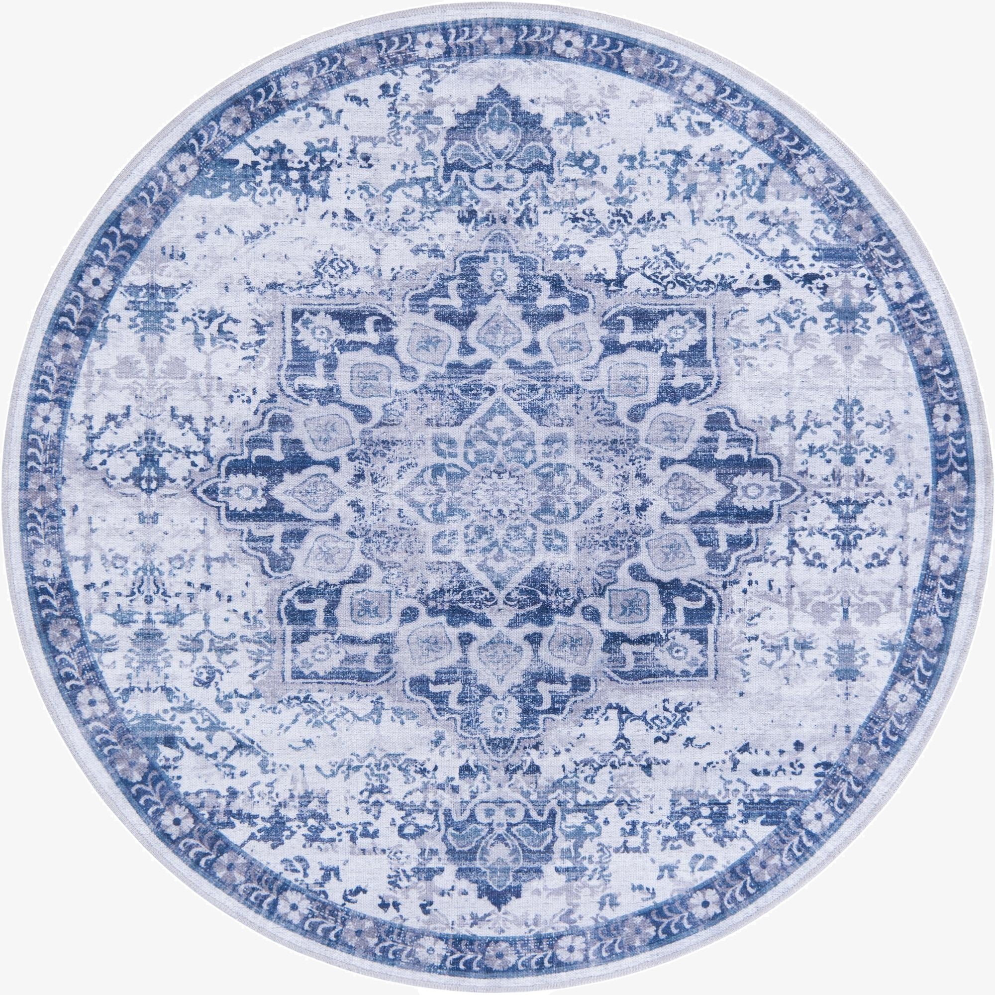 5' 3 x 5' 3  Washable Renaissance Round Rug