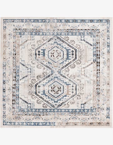 Gray Blue Charlotte Square Rug