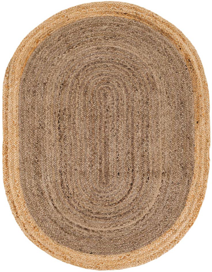 Detail image of 4' 1 x 6' 1  Hand Braided Jute Oval Rug