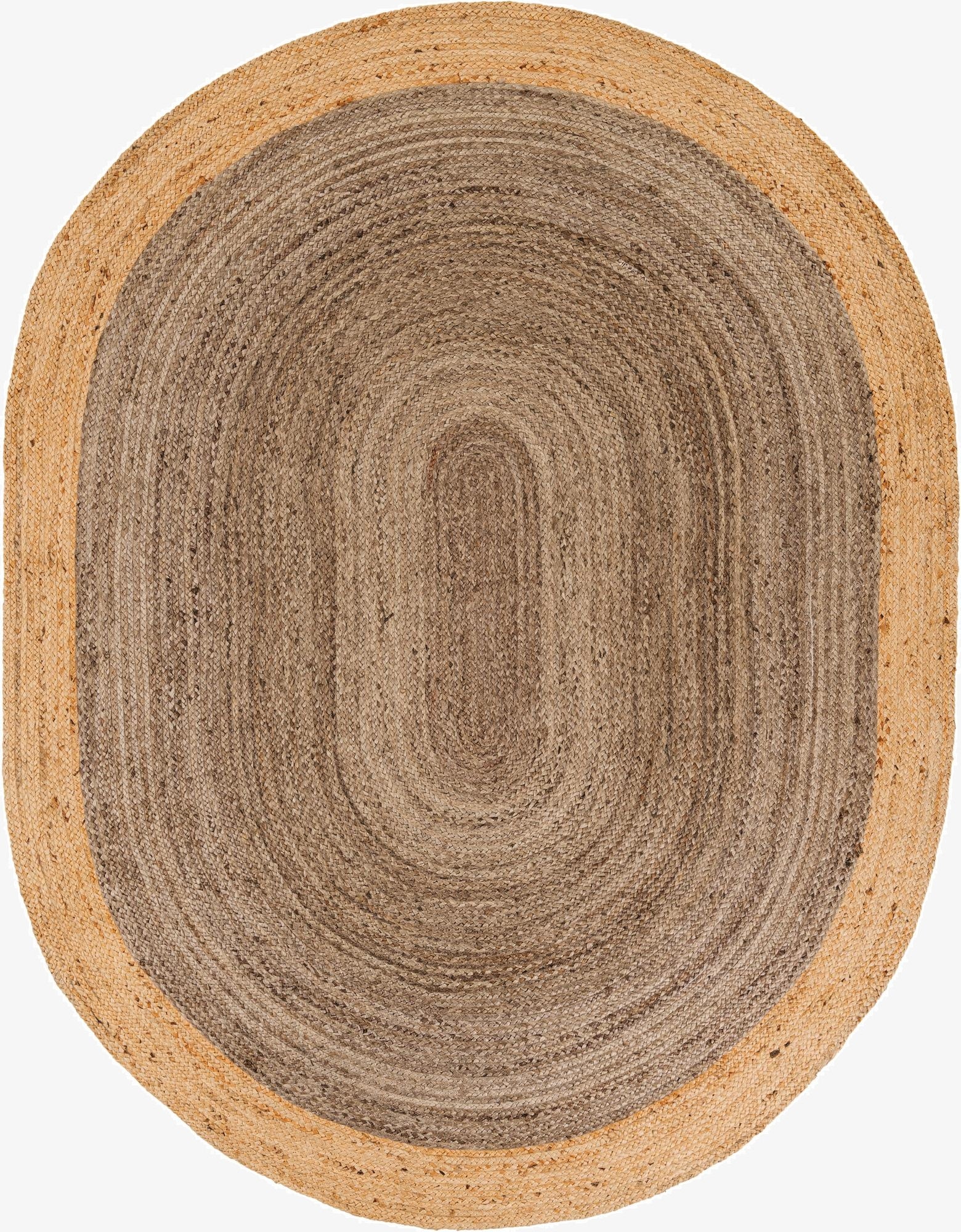 7' 10 x 10'  Hand Braided Jute Oval Rug