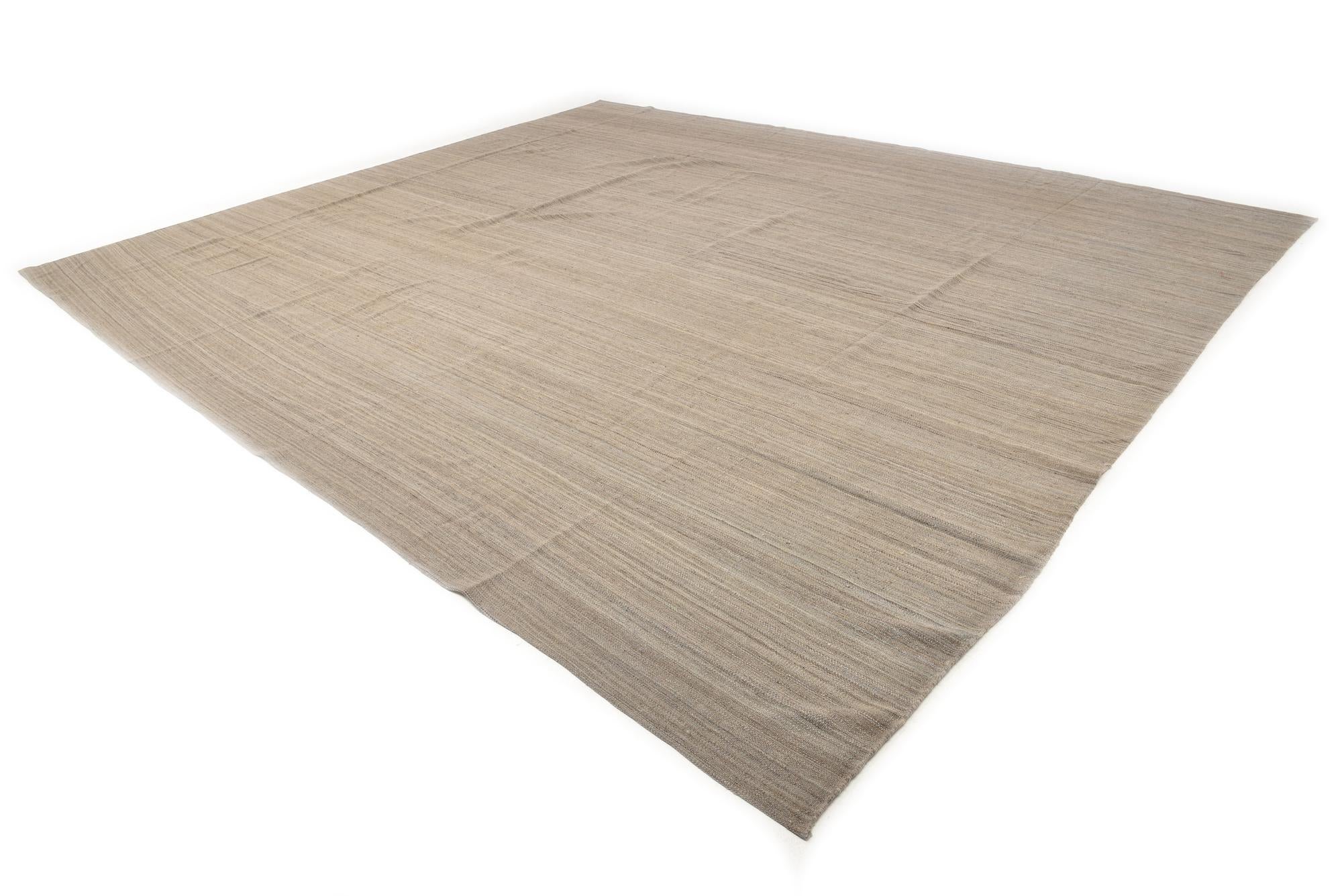 13' 8 x 16' Hand Woven Kilim Modern Wool Rug