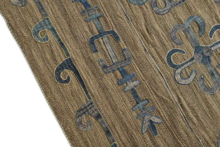 6' 7 x 9' Hand Woven Kilim Suzani Wool Rug
