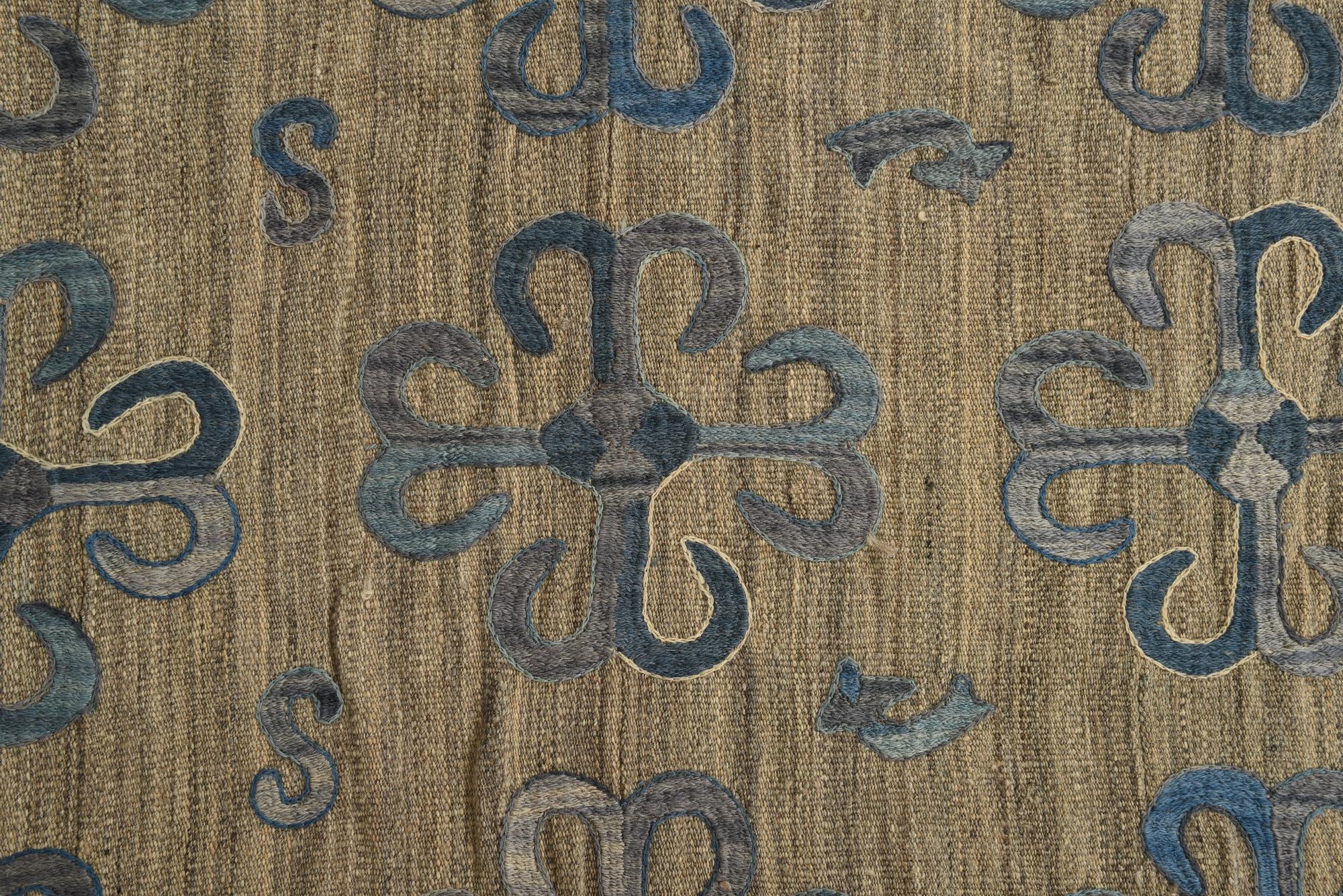 6' 7 x 9' Hand Woven Kilim Suzani Wool Rug