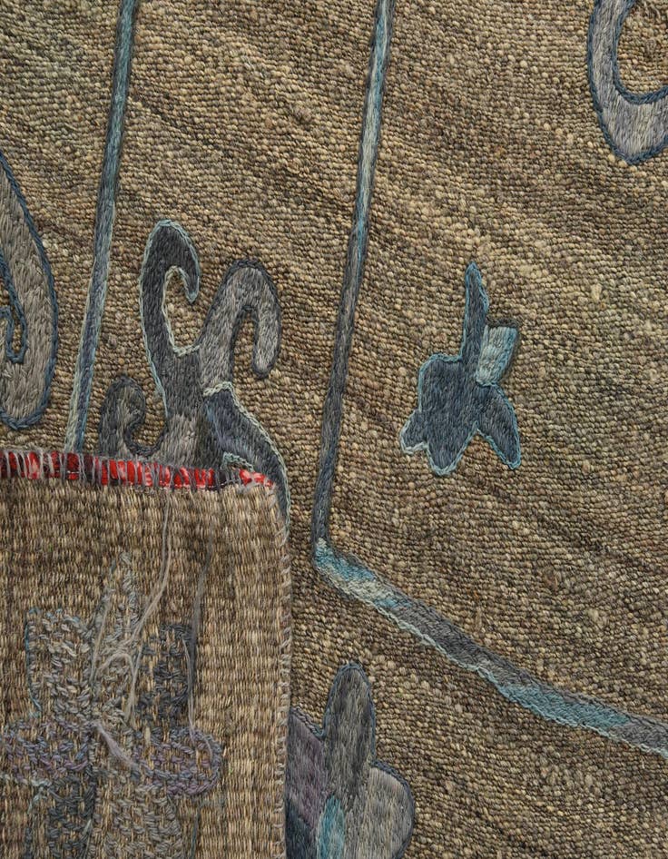 Detail image of 6' 8 x 9'  Hand Woven Kilim Suzani Wool Rug
