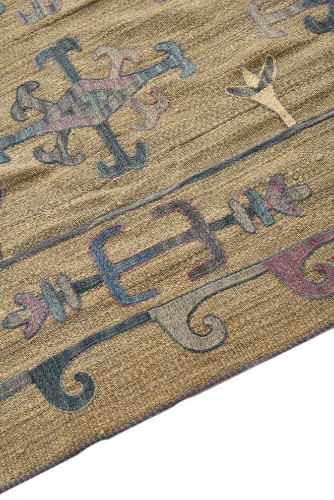 5' 9 x 7' Hand Woven Kilim Suzani Wool Rug