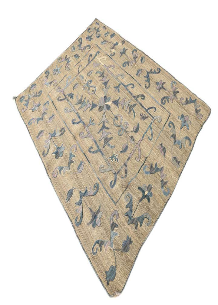 5' 2 x 6' 5 Hand Woven Kilim Suzani Wool Rug