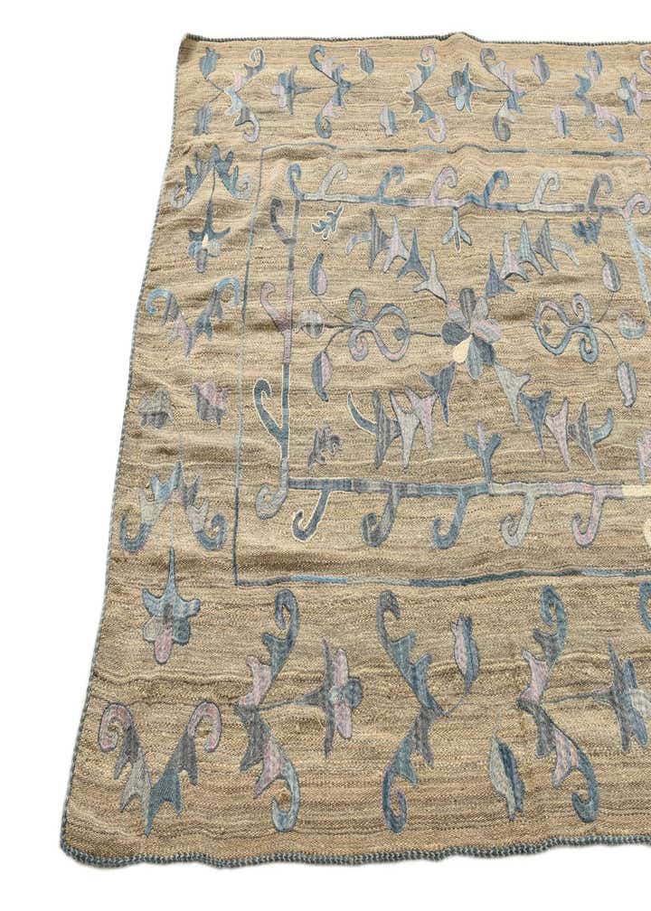 5' 2 x 6' 5 Hand Woven Kilim Suzani Wool Rug