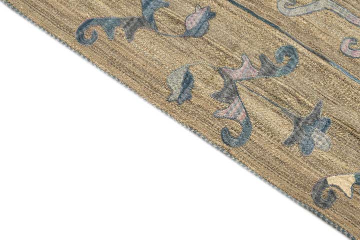 5' 2 x 6' 5 Hand Woven Kilim Suzani Wool Rug