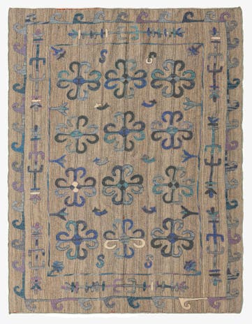 5' 10 x 7' 7 Hand Woven Kilim Suzani Wool Rug