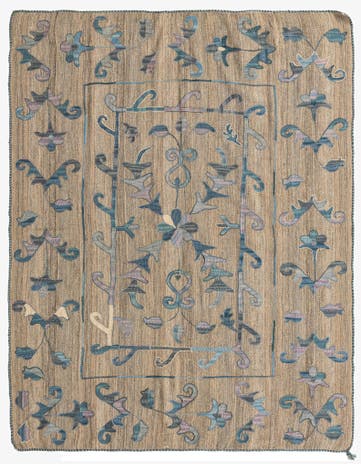 5' 2 x 6' 5 Hand Woven Kilim Suzani Wool Rug