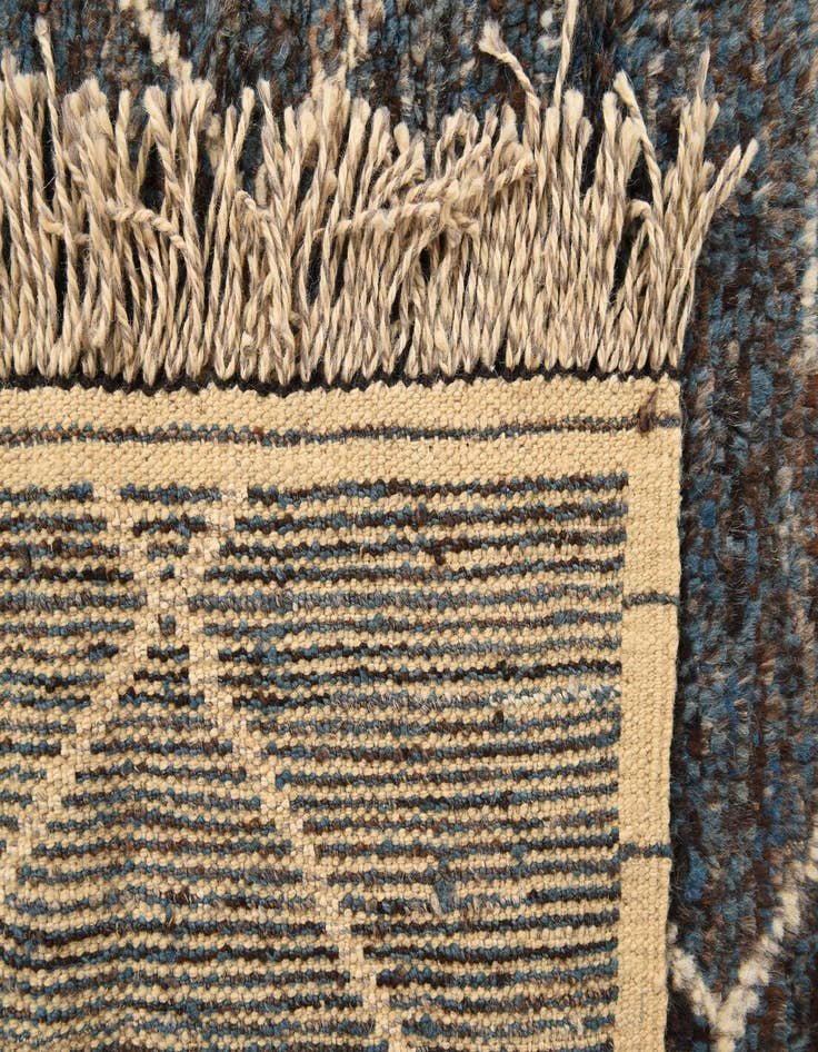 Detail image of 6' 2 x 9' 2  Hand Knotted Moroccan Wool Rug