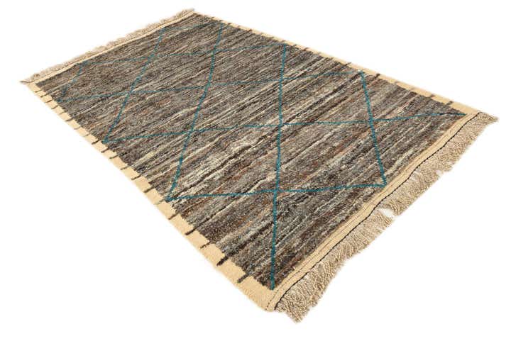 5' 3 x 8' 6 Hand Knotted Moroccan Wool Rug