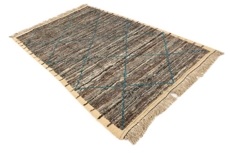 Detail image of 5' 3 x 8' 6 Hand Knotted Moroccan Wool Rug