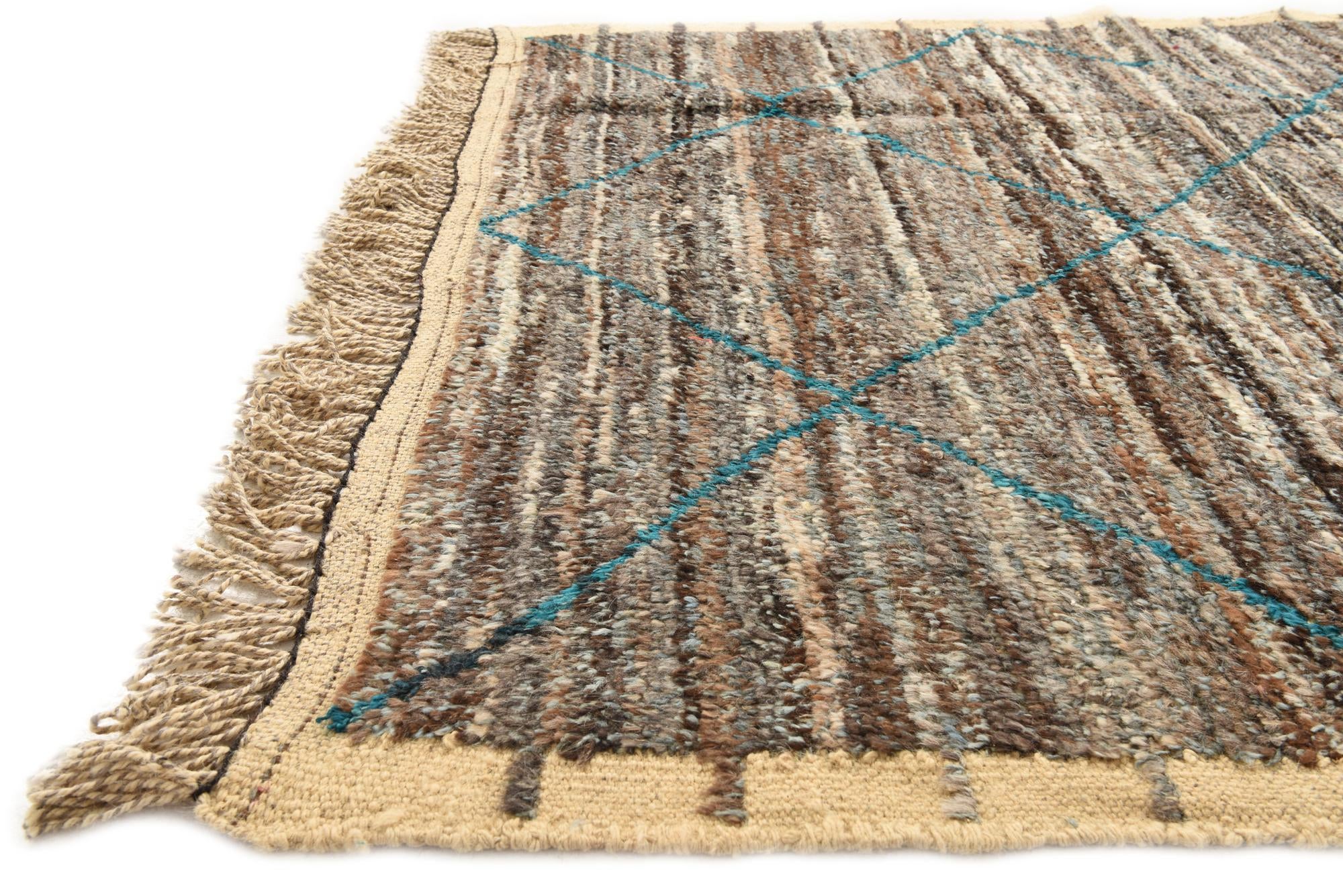 5' 3 x 8' 6 Hand Knotted Moroccan Wool Rug
