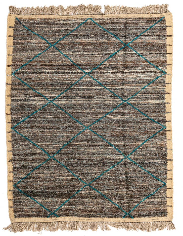 Detail image of 5' 3 x 8' 6 Hand Knotted Moroccan Wool Rug