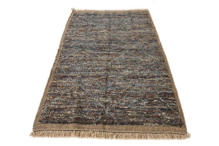 Detail image of 4' 2 x 6' 8 Hand Knotted Moroccan Wool Rug
