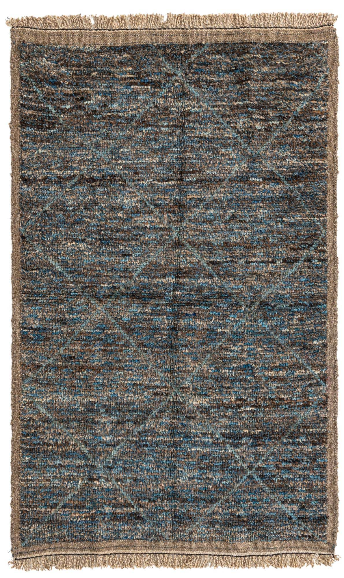 4' 2 x 6' 8 Hand Knotted Moroccan Wool Rug