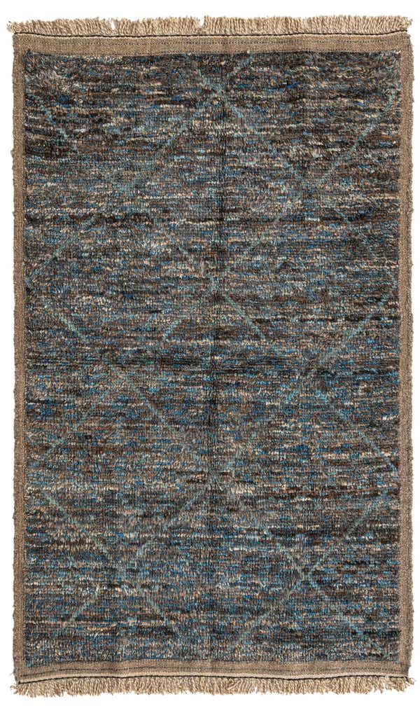 4' 2 x 6' 8 Hand Knotted Moroccan Wool Rug