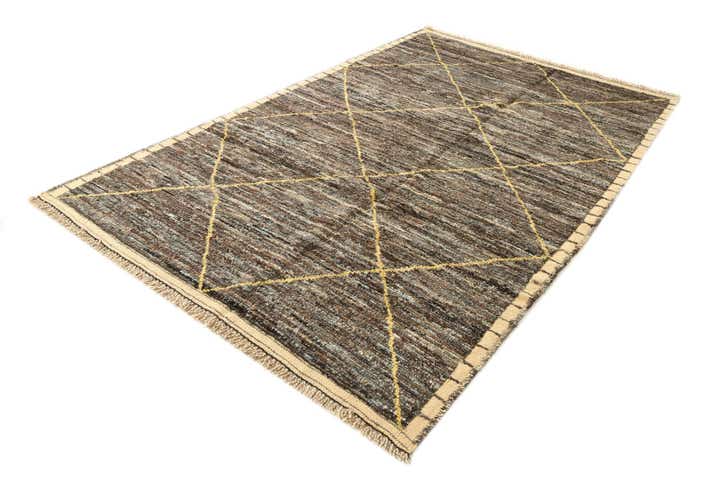 6' 3 x 9' 8 Hand Knotted Moroccan Wool Rug