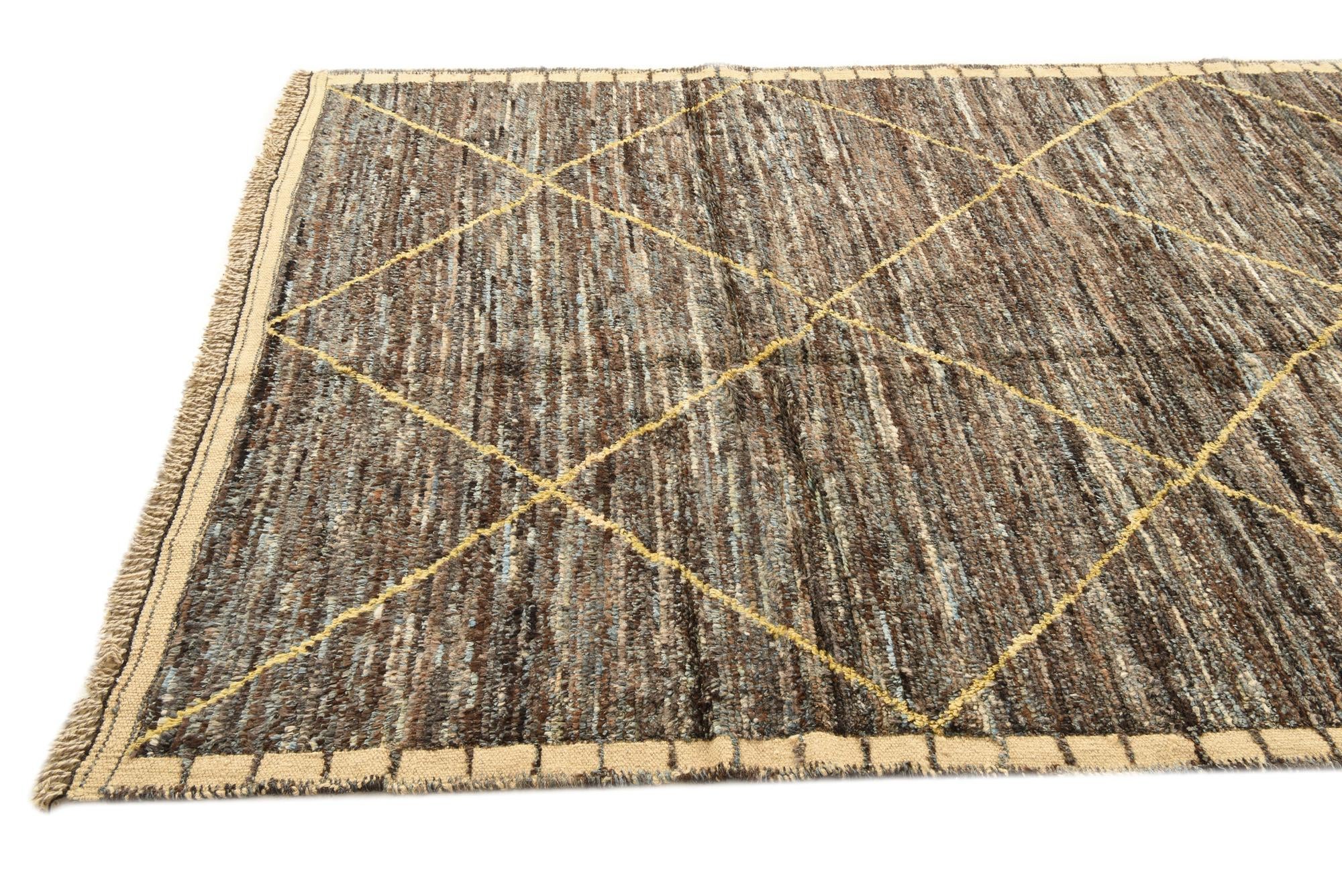 6' 3 x 9' 8 Hand Knotted Moroccan Wool Rug