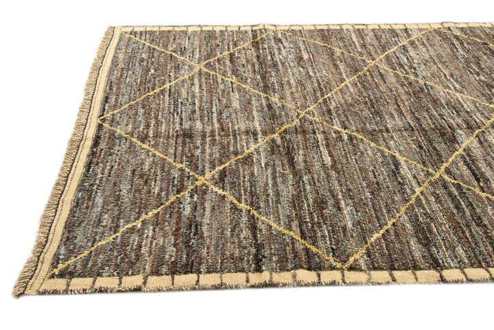 6' 3 x 9' 8 Hand Knotted Moroccan Wool Rug