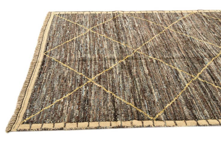 Detail image of 6' 3 x 9' 8 Hand Knotted Moroccan Wool Rug