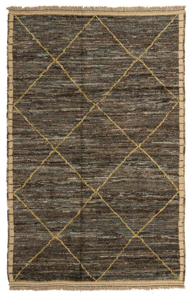 6' 3 x 9' 8 Hand Knotted Moroccan Wool Rug
