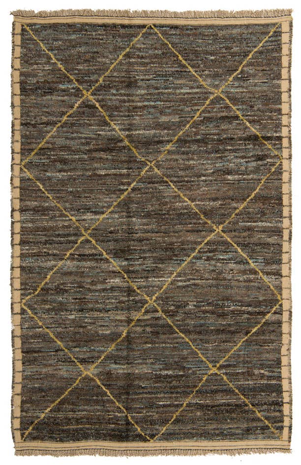 Detail image of 6' 3 x 9' 8 Hand Knotted Moroccan Wool Rug