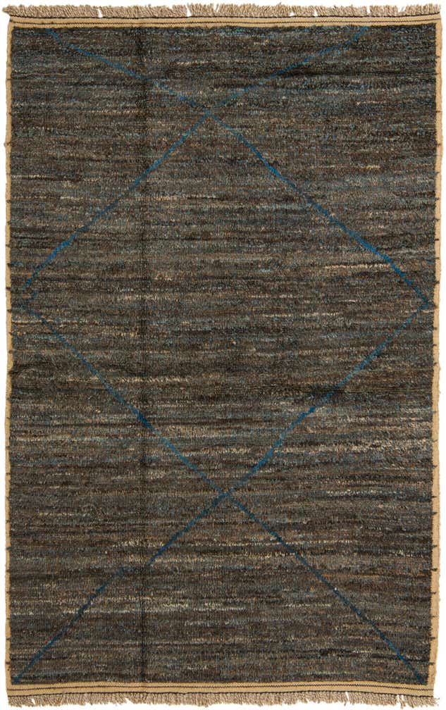 5' 5 x 8' 7 Hand Knotted Moroccan Wool Rug