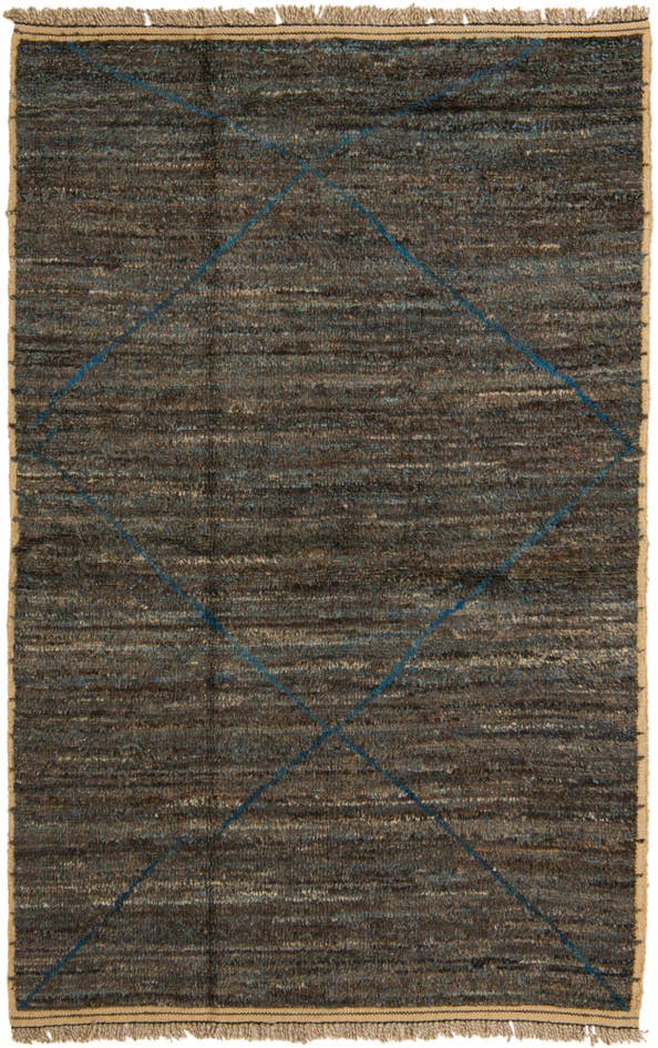 Detail image of 5' 5 x 8' 7 Hand Knotted Moroccan Wool Rug
