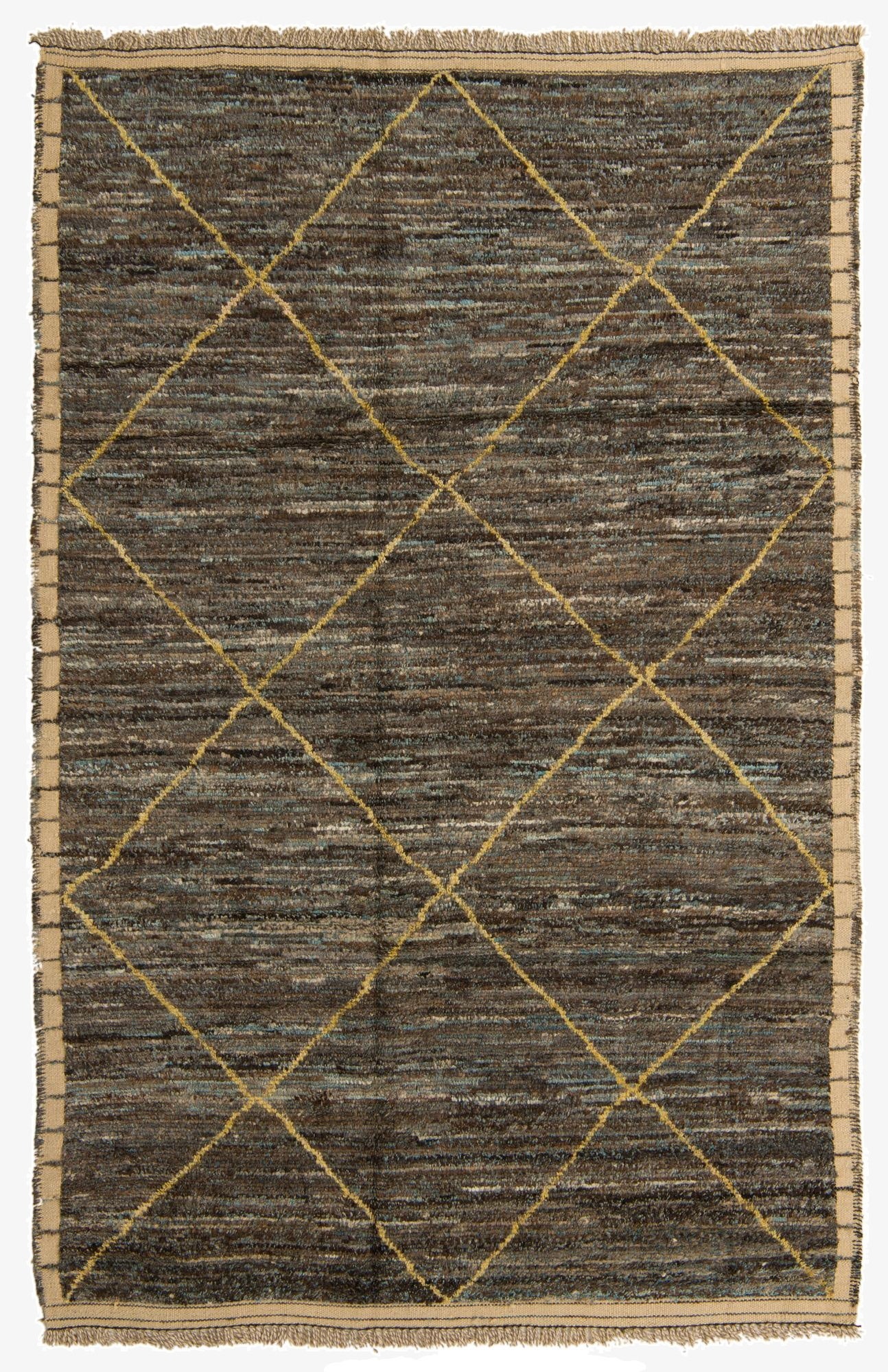 6' 3 x 9' 8  Hand Knotted Moroccan Wool Rug
