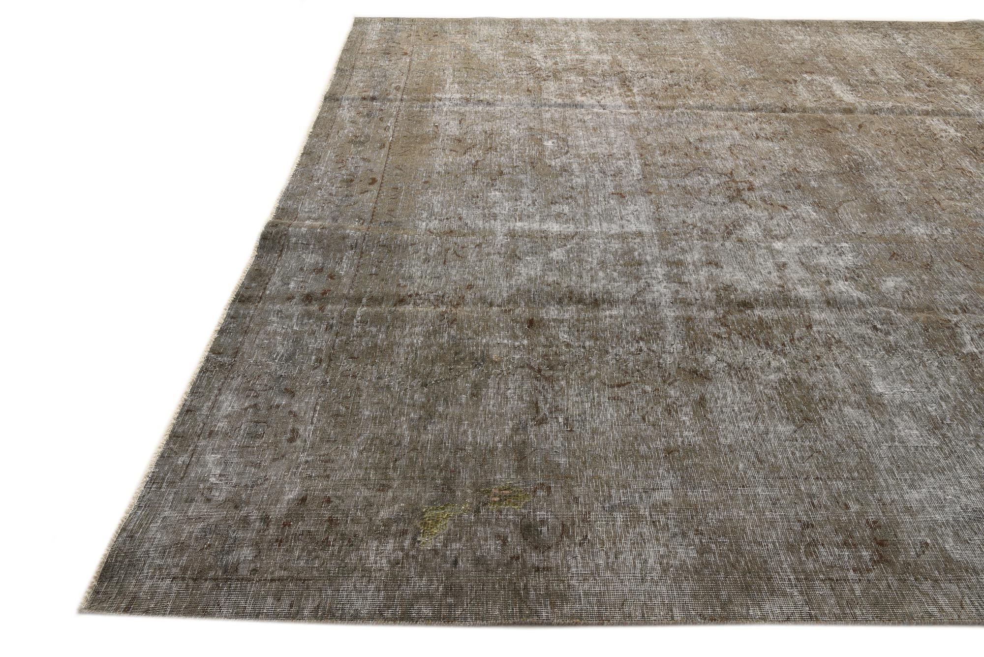 9' 10 x 13' Hand Knotted Ultra Vintage Persian Wool Rug