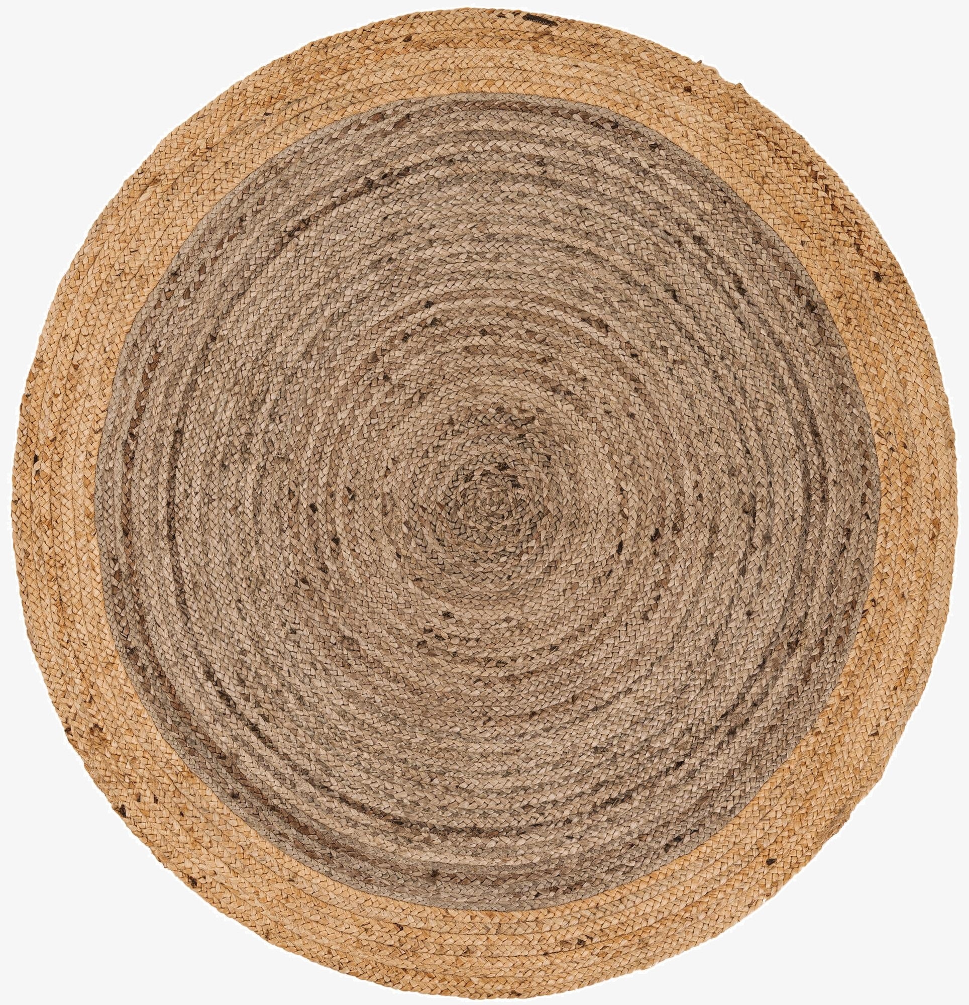5' 1 x 5' 1  Hand Braided Jute Round Rug