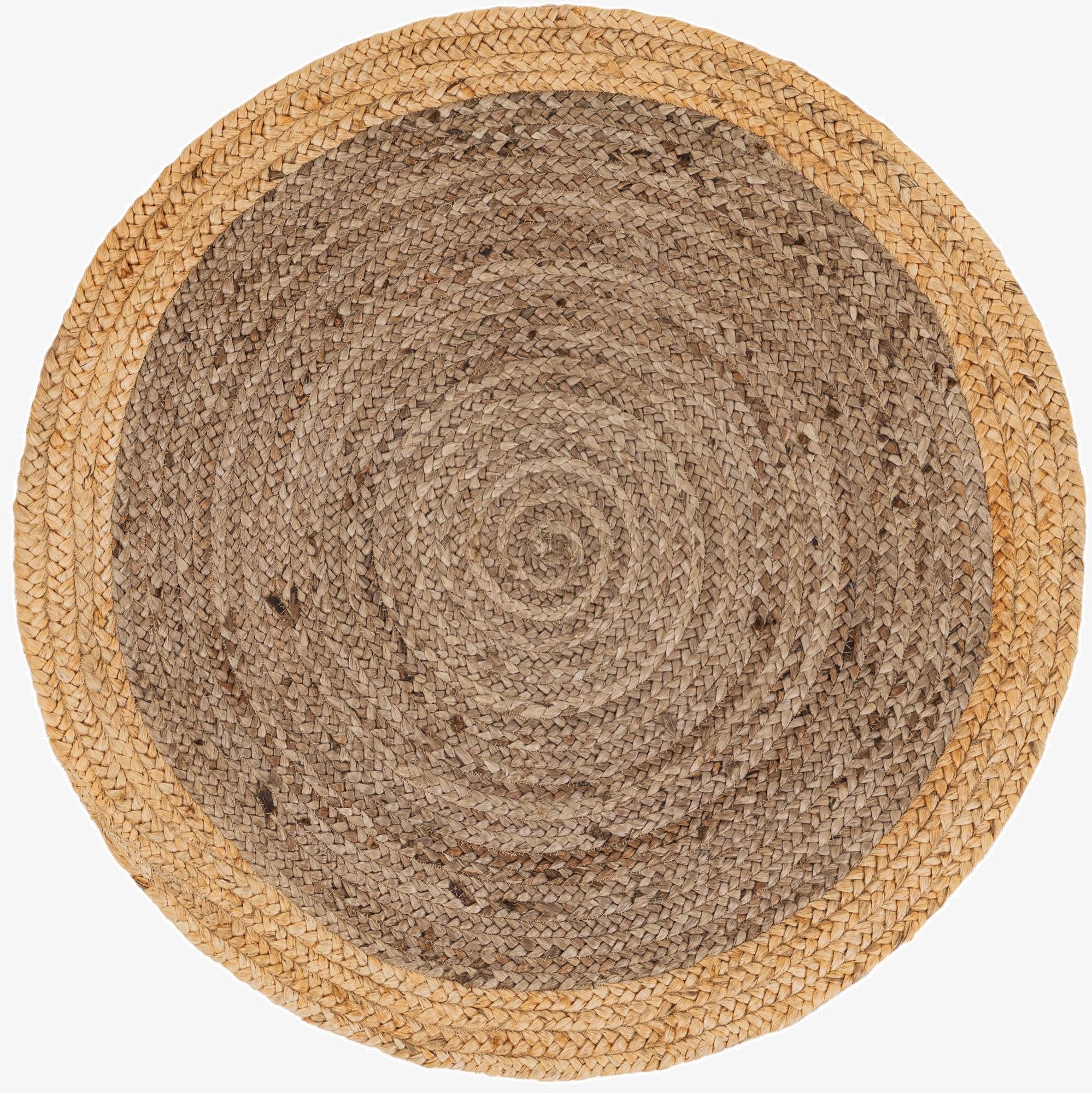 3' 3 x 3' 3  Hand Braided Jute Round Rug