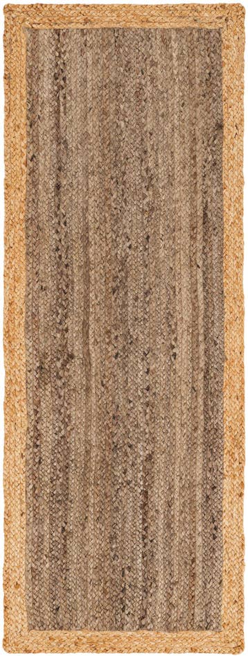 Detail image of 2' x 6' 1 Handmade Braided Jute Runner Rug
