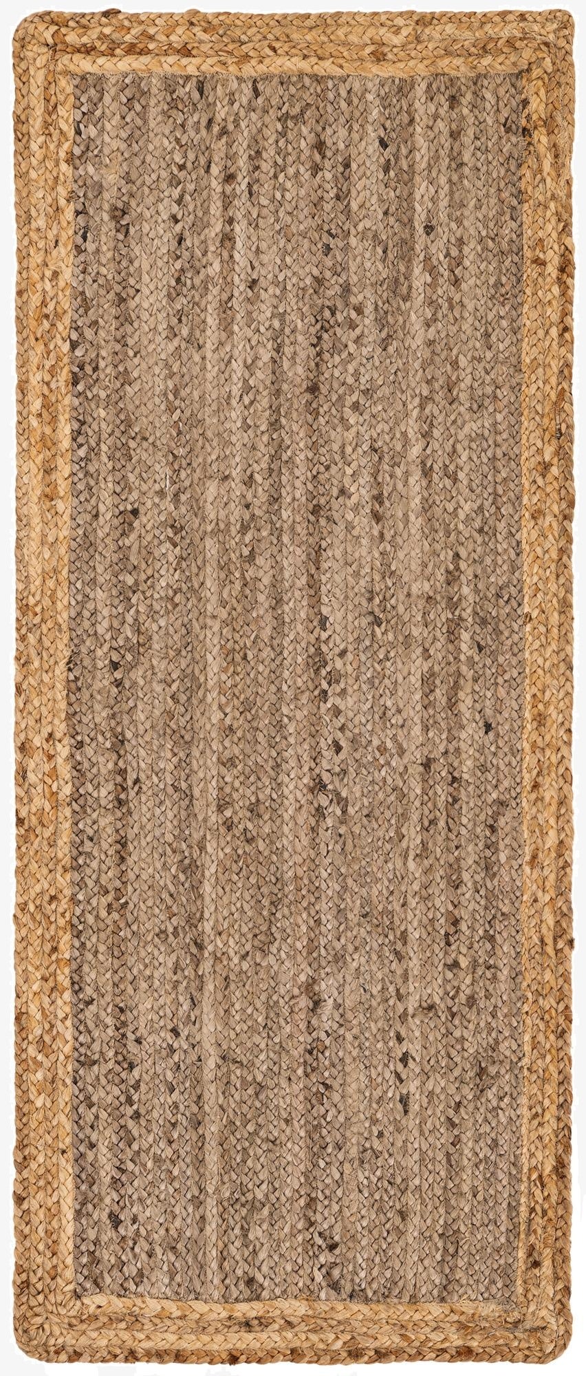 2' x 5' 1  Hand Braided Jute Runner Rug