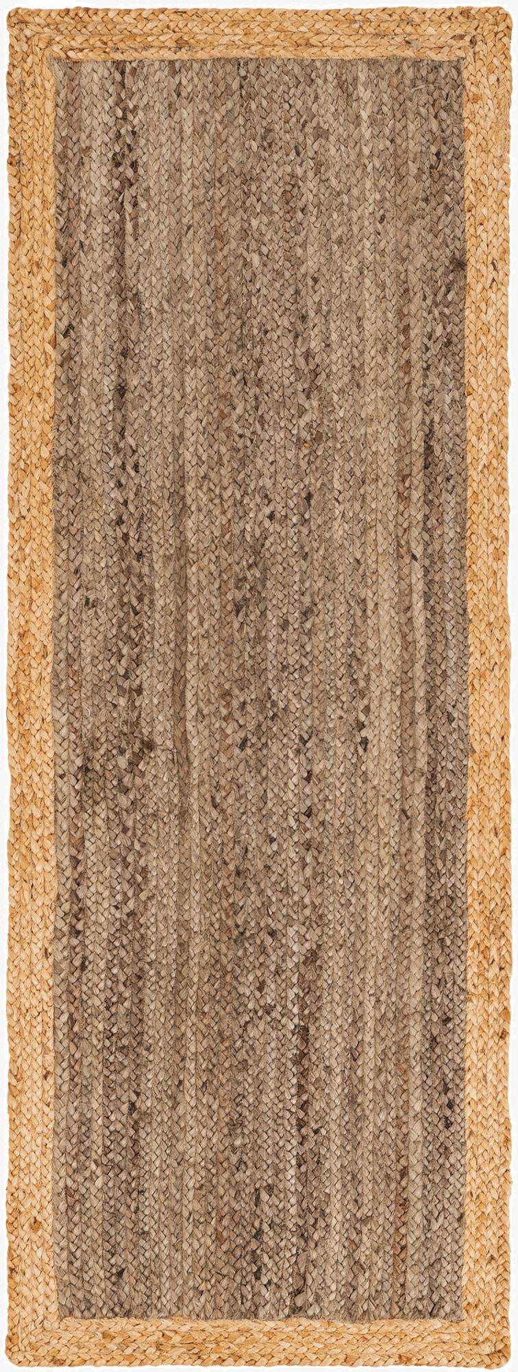 2' x 6' 1  Hand Braided Jute Runner Rug