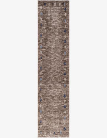 Gray Brown Gabbeh Runner Rug