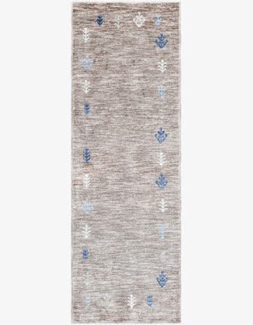 Gray Brown Gabbeh Runner Rug