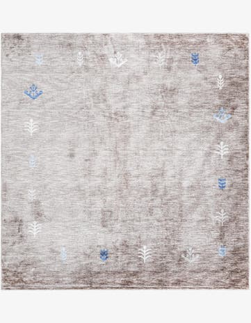 Gray Brown Gabbeh Square Rug