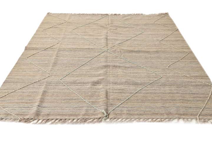 6' 6 x 7' Hand Knotted Moroccan Wool Square Rug