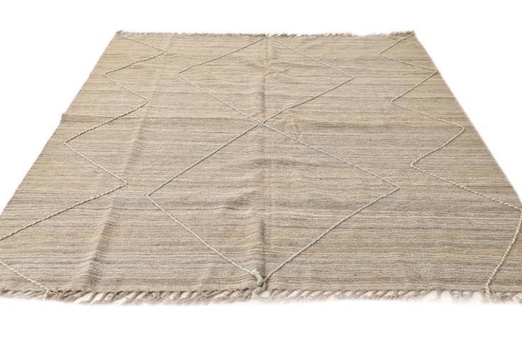 Detail image of 6' 6 x 7' Hand Knotted Moroccan Wool Square Rug