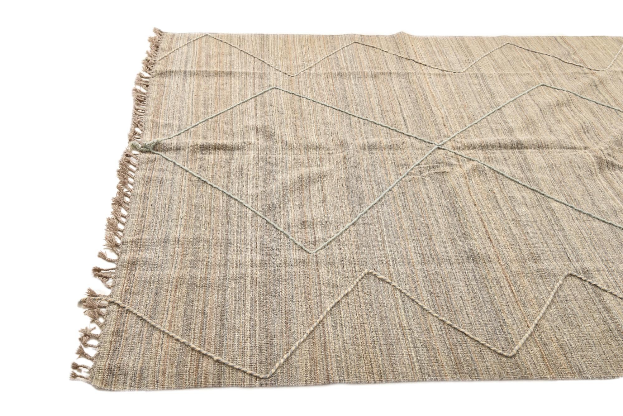6' 6 x 7' Hand Knotted Moroccan Wool Square Rug