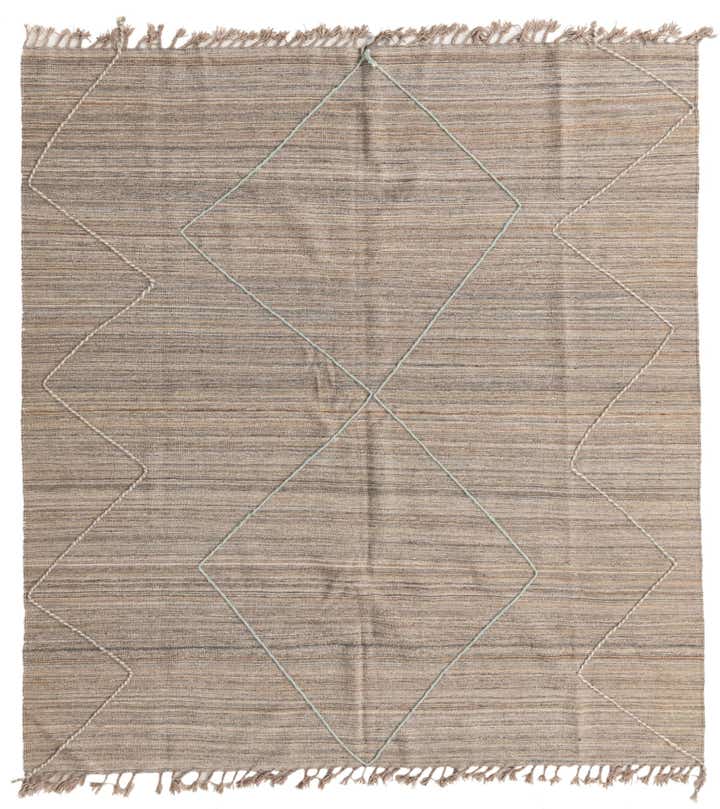 6' 6 x 7' Hand Knotted Moroccan Wool Square Rug